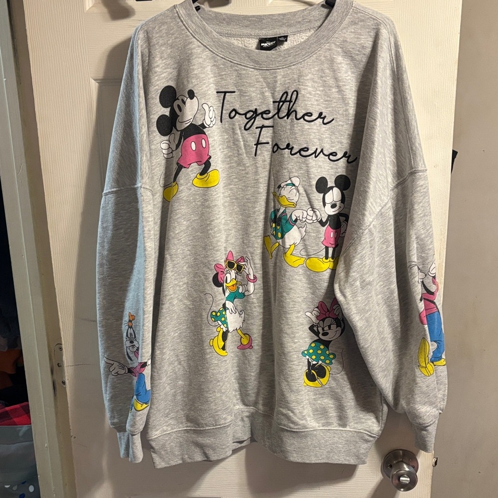 Disney Gray 'Together Forever' Mickey & Friends Sweatshirt